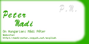 peter madi business card
