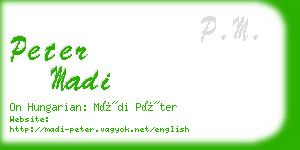 peter madi business card